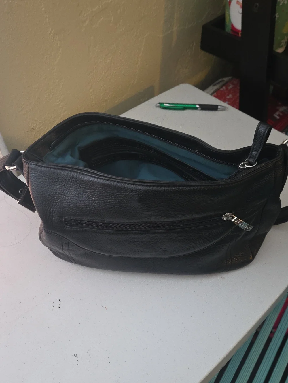 Black Leather Crossbody Bag - Classic Everyday Carry
